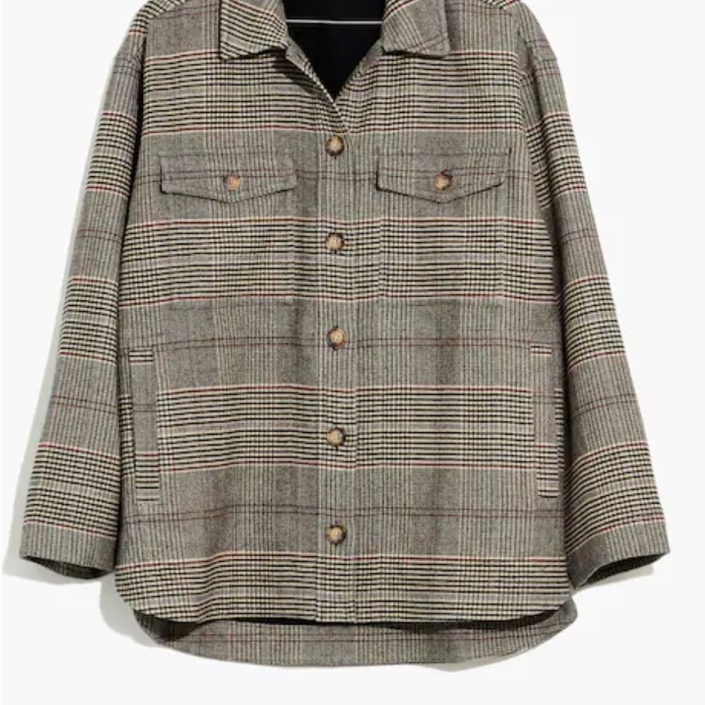 Madewell Women's Plaid Shirt Jacket - Brown and Black